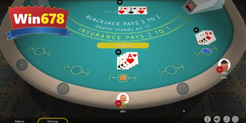 Blackjack Win678 là trò chơi cực hot của sảnh casino